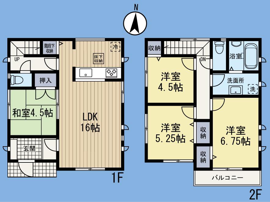 Floor plan. (3 Building), Price 41,800,000 yen, 4LDK, Land area 100.5 sq m , Building area 90.26 sq m