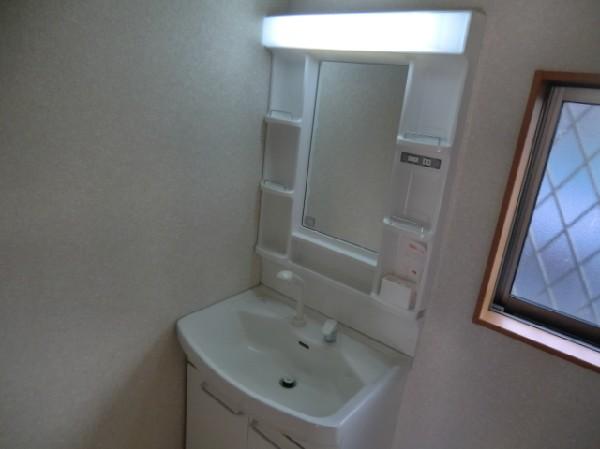 Wash basin, toilet. Bathroom vanity