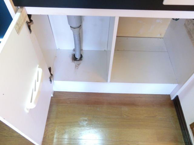 Kitchen. There is storage space under the kitchen.