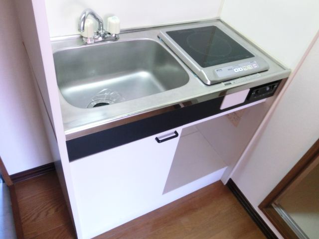 Kitchen. It comes with a 1-neck IH stove