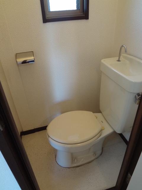 Toilet. Window with toilet