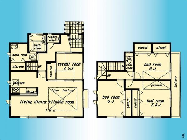 Floor plan. 39,800,000 yen, 4LDK, Land area 150.21 sq m , Building area 105.16 sq m