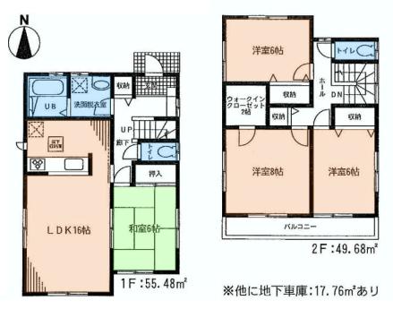Floor plan. (2), Price 43,800,000 yen, 4LDK, Land area 161.71 sq m , Building area 105.16 sq m