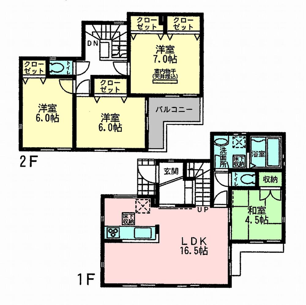 Floor plan. 40,800,000 yen, 4LDK, Land area 130.76 sq m , Building area 98.12 sq m Floor