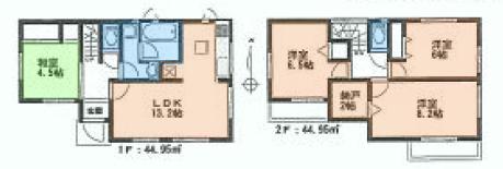 Floor plan. (4 ●), Price 34,800,000 yen, 4LDK, Land area 86.27 sq m , Building area 89.5 sq m