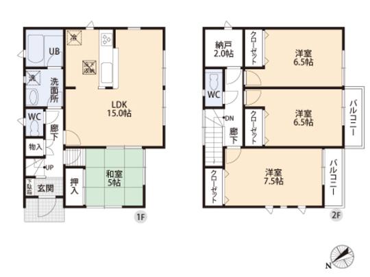 Floor plan. 30,800,000 yen, 4LDK, Land area 99.99 sq m , Building area 95.98 sq m floor plan