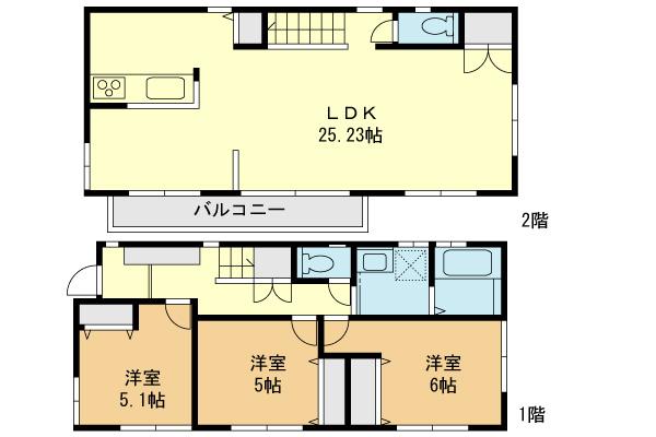 Floor plan. 38,800,000 yen, 3LDK, Land area 120.09 sq m , Building area 95.26 sq m