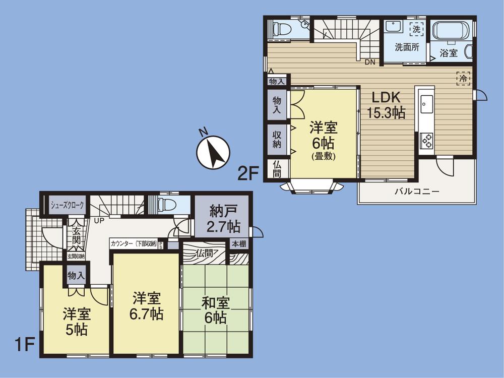 Floor plan. 31,800,000 yen, 4LDK + S (storeroom), Land area 130.45 sq m , Floor plan of the building area 100.8 sq m southwest