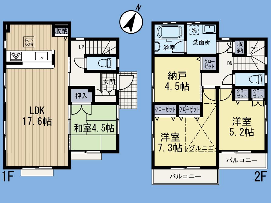 Floor plan. (4 Building), Price 33,800,000 yen, 3LDK+S, Land area 120.1 sq m , Building area 94.4 sq m
