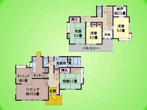 Floor plan. 39,980,000 yen, 4LDK, Land area 227.61 sq m , Day is good at building area 113.19 sq m All rooms southeast ☆
