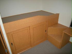 Living and room. With storage bed