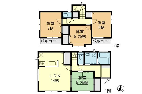 Floor plan. 30,800,000 yen, 4LDK, Land area 117.77 sq m , Floor plan of the building area 93.98 sq m Zenshitsuminami direction.