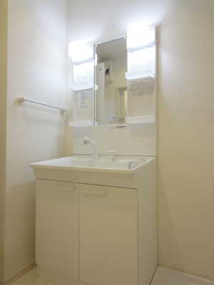 Washroom. A busy morning to happy hair washing basin with vanity