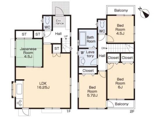 Floor plan. 38 million yen, 4LDK, Land area 114.33 sq m , Building area 88.24 sq m floor plan