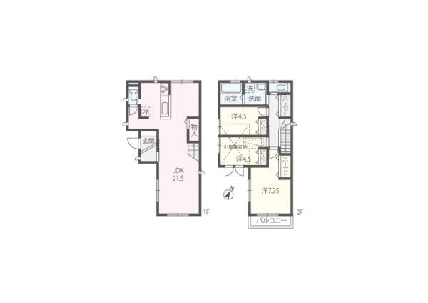 Floor plan. 37,800,000 yen, 3LDK, Land area 86.29 sq m , Building area 89.84 sq m