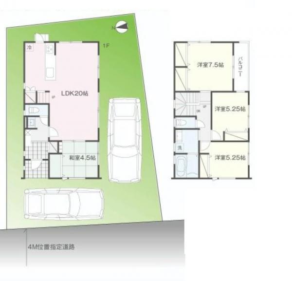 Floor plan. 34,800,000 yen, 4LDK, Land area 150.24 sq m , Building area 102.68 sq m