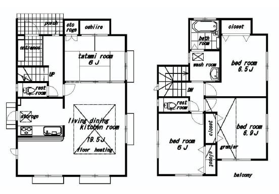 Floor plan. 42,300,000 yen, 4LDK, Land area 155.46 sq m , Building area 104.12 sq m