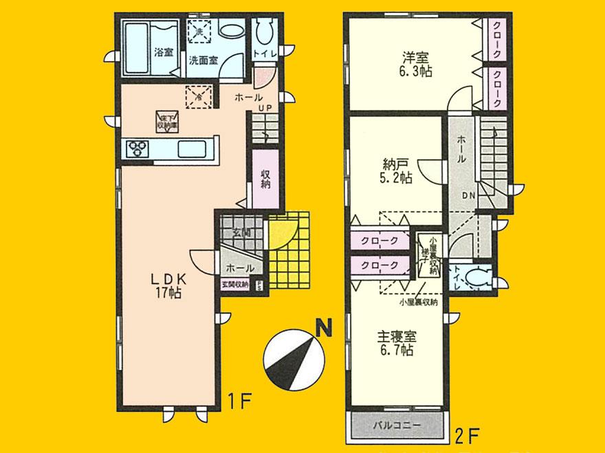 Floor plan. (C Building), Price 31.5 million yen, 2LDK+S, Land area 82.69 sq m , Building area 85.7 sq m