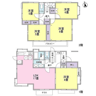 Floor plan. The type taken between 5LDK type.