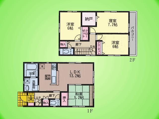 Floor plan. (4 Building), Price 41,800,000 yen, 4LDK+S, Land area 120.03 sq m , Building area 91.53 sq m