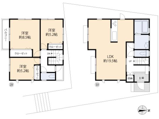 Floor plan. 38,300,000 yen, 3LDK, Land area 155.95 sq m , Building area 95.45 sq m floor plan