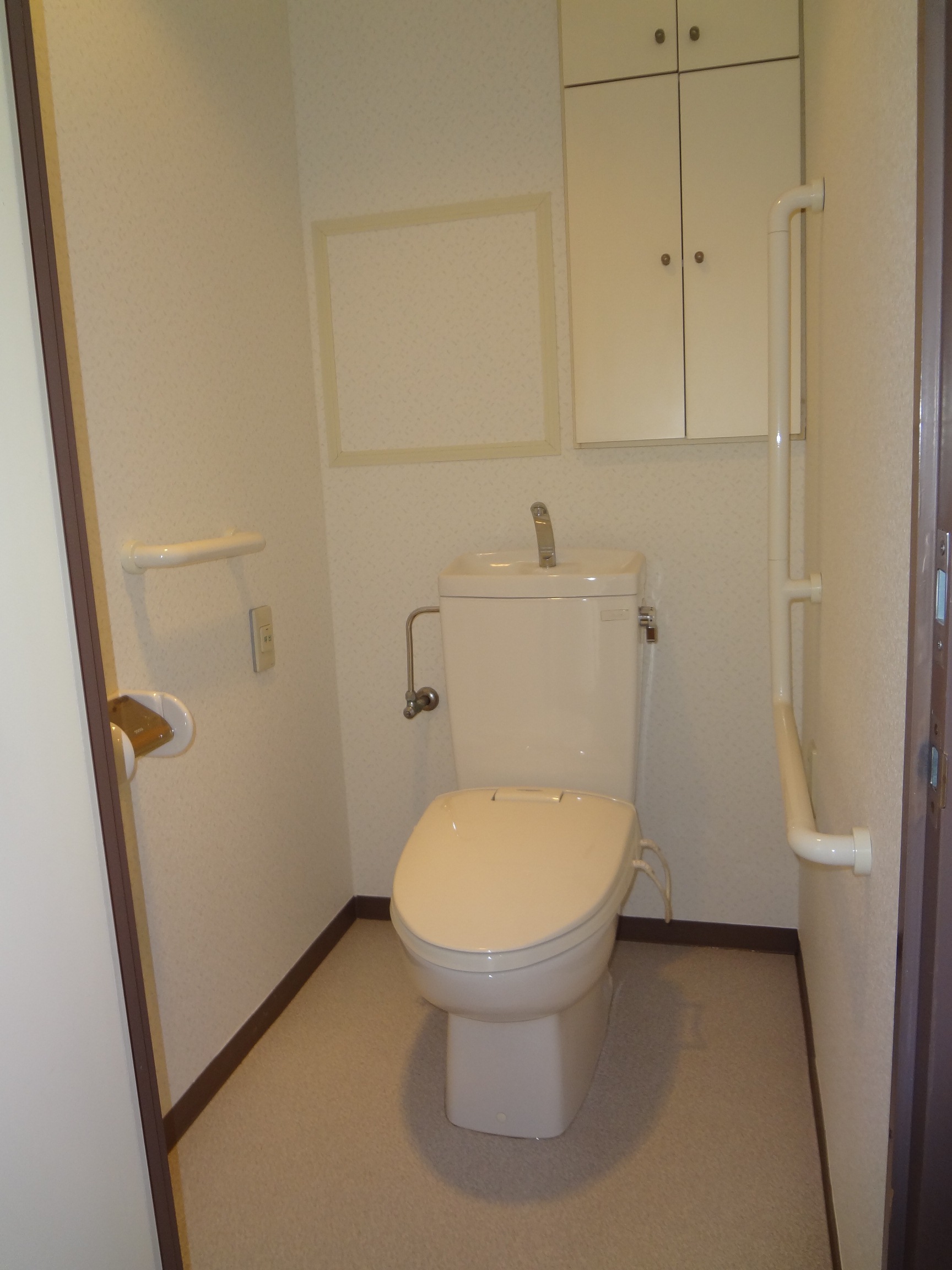 Toilet. With handrail in fairly spread ☆