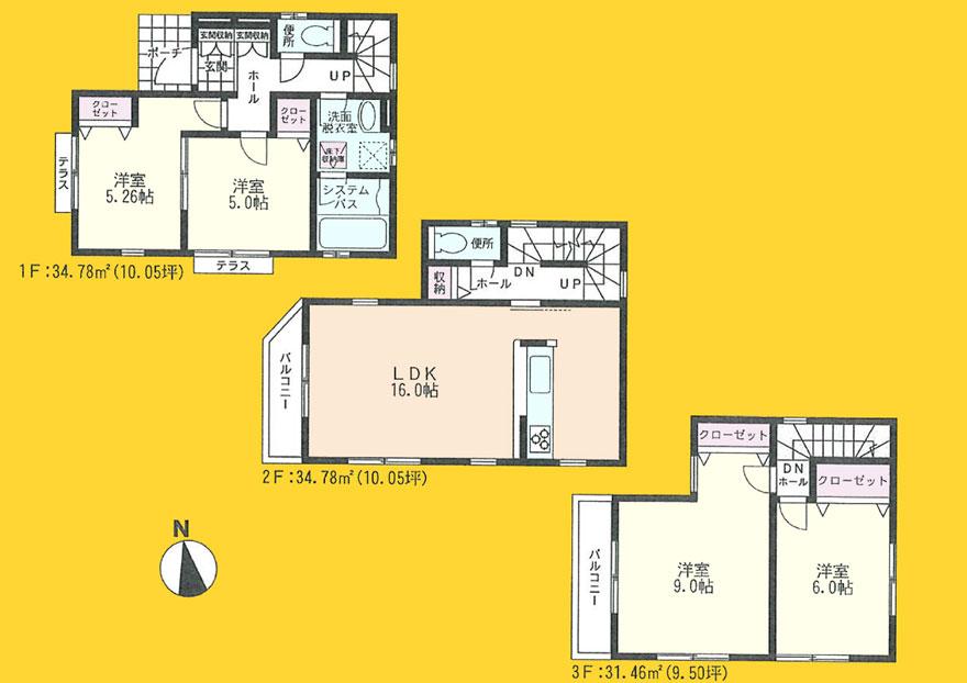 Floor plan. 31,800,000 yen, 4LDK, Land area 93.49 sq m , Building area 101.02 sq m