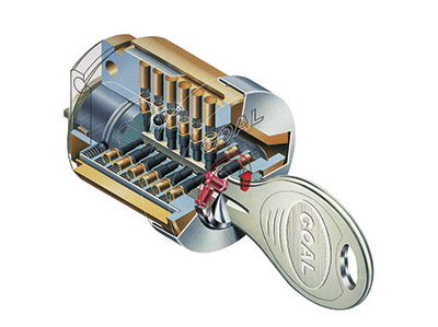 Security.  [Dimple cylinder key] Replicated by huge key difference between the number of 12 billion ways has adopted a difficult dimple cylinder key. (Conceptual diagram)