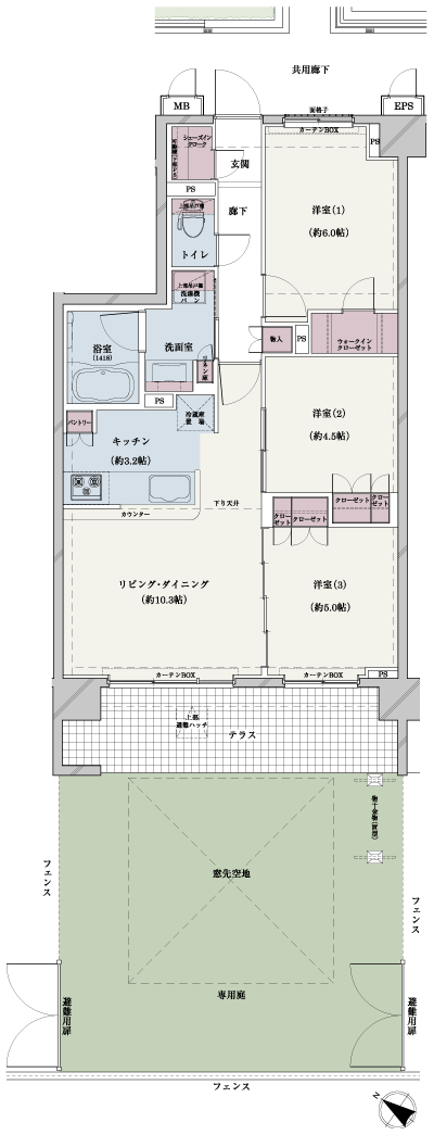 Floor: 3LDK + WIC + SIC, the occupied area: 66.38 sq m