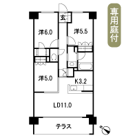 Floor: 3LDK + WIC, the occupied area: 67.89 sq m