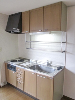 Kitchen. Two-burner stove is the kitchen