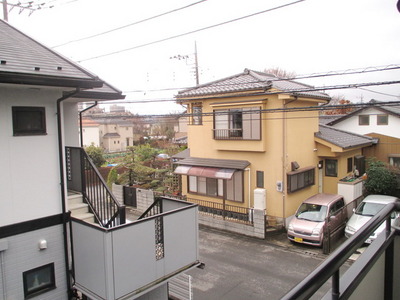 View. A view from the second floor balcony