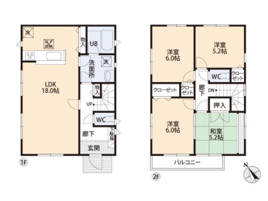 Floor plan. 28.8 million yen, 4LDK, Land area 112.67 sq m , Building area 94.76 sq m floor plan