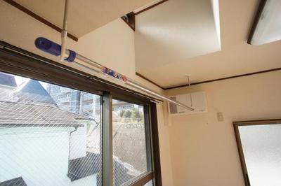 Living and room. We established the indoor laundry pole! 