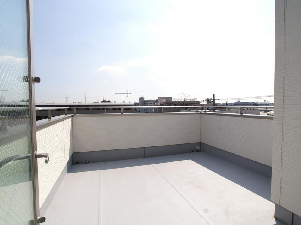 Balcony. Sky is the construction case photo of balcony. It is a private space that can be seen the wide sky.