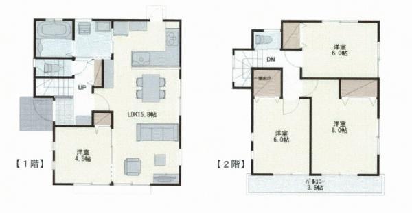 Floor plan. 34,300,000 yen, 4LDK, Land area 123.5 sq m , Building area 93.15 sq m