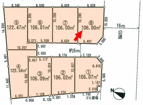 Compartment figure. Land price 23,300,000 yen, Land area 106 sq m