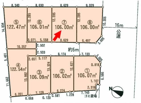 Compartment figure. Land price 21,800,000 yen, Land area 106 sq m