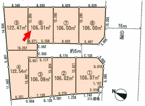 Compartment figure. Land price 21,800,000 yen, Land area 106.01 sq m