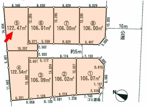 Compartment figure. Land price 21,800,000 yen, Land area 122.47 sq m