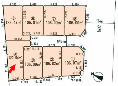 Compartment figure. Land price 19,800,000 yen, Land area 122.54 sq m