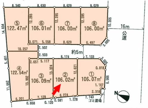 Compartment figure. Land price 19,800,000 yen, Land area 106.02 sq m