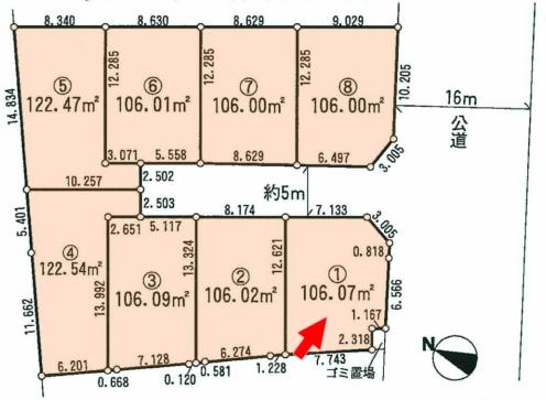 Compartment figure. Land price 22,300,000 yen, Land area 106.07 sq m
