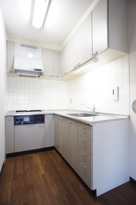 Kitchen. System kitchen of ease-of-use enhancement