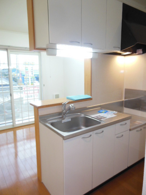 Kitchen. Gas stove is installed Allowed counter kitchen