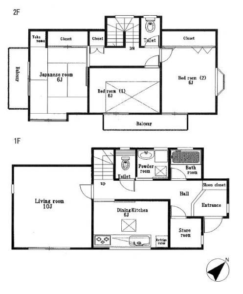 Floor plan. 34,800,000 yen, 3LDK, Land area 125.15 sq m , Building area 92.73 sq m
