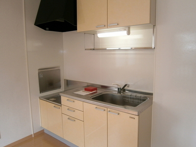 Kitchen. Stove is installed type kitchen (reversal type)