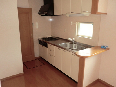 Kitchen. System kitchen out motivated to dishes