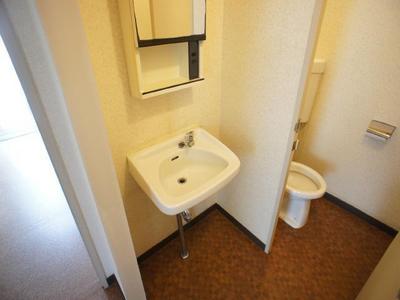 Washroom. Busy morning of convenient independent washbasin to get dressed. 