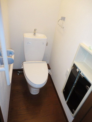 Toilet. There is also a wall outlet